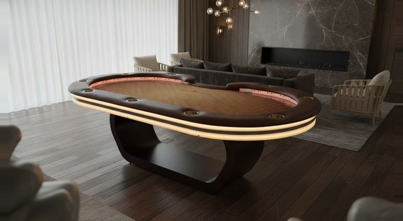 Mesa de Poker Luxo 10 Lugares Borda em Acrílico Duplo - L36